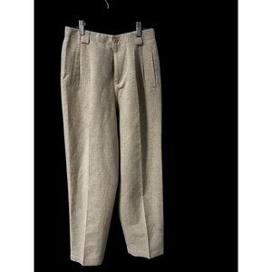 Liz Claiborne Lizsport Trousers WOMEN size 8 Beige Linen work office high waist